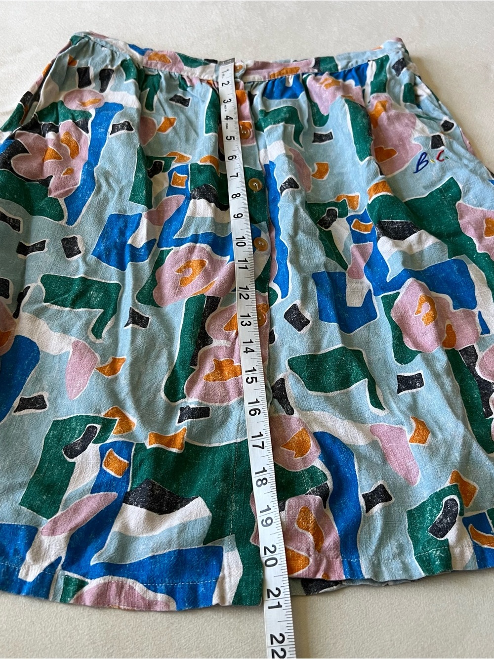 Bobo Choses Multicolor Abstract Floral Skirt — Teal, Pink & Blue Accents Design - Picture 4 of 7
